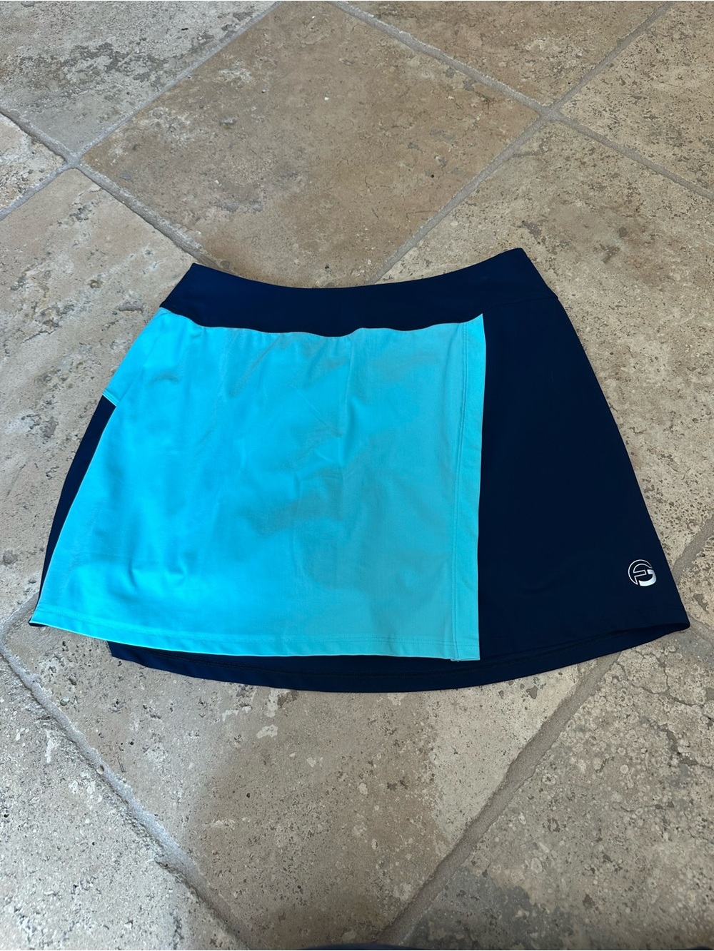 Athletic Navy and Turquoise Colorblock Women's Skort